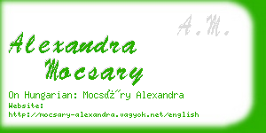 alexandra mocsary business card